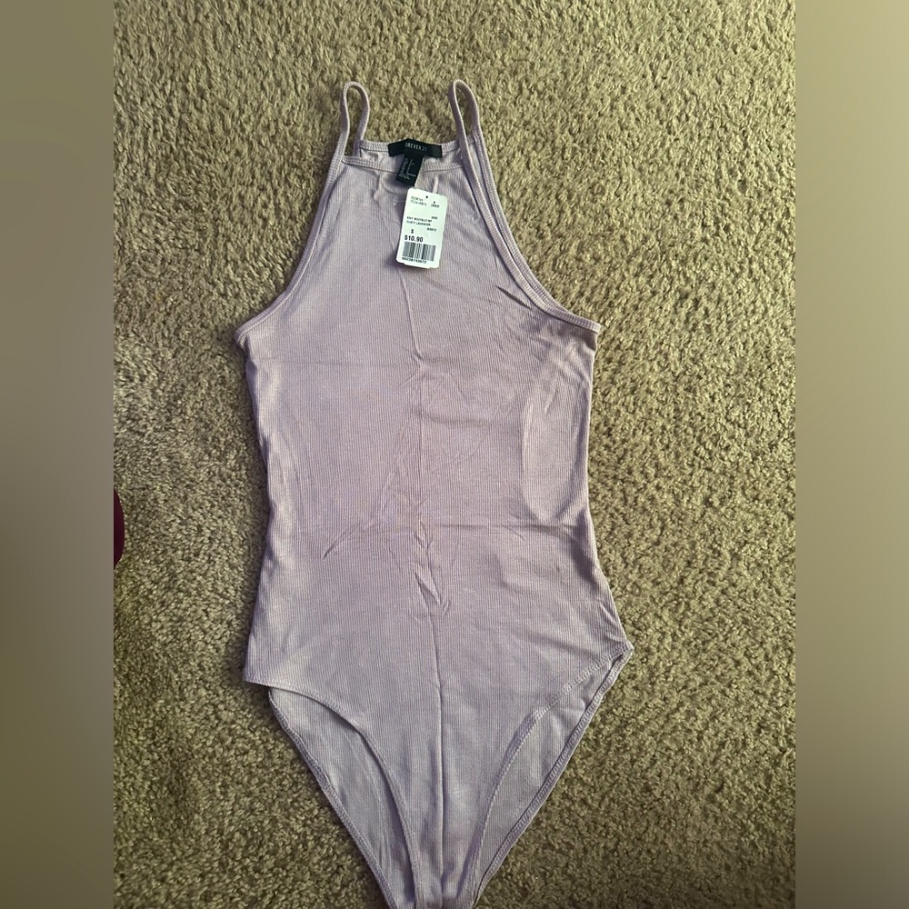 Lavender high square neck bodysuit